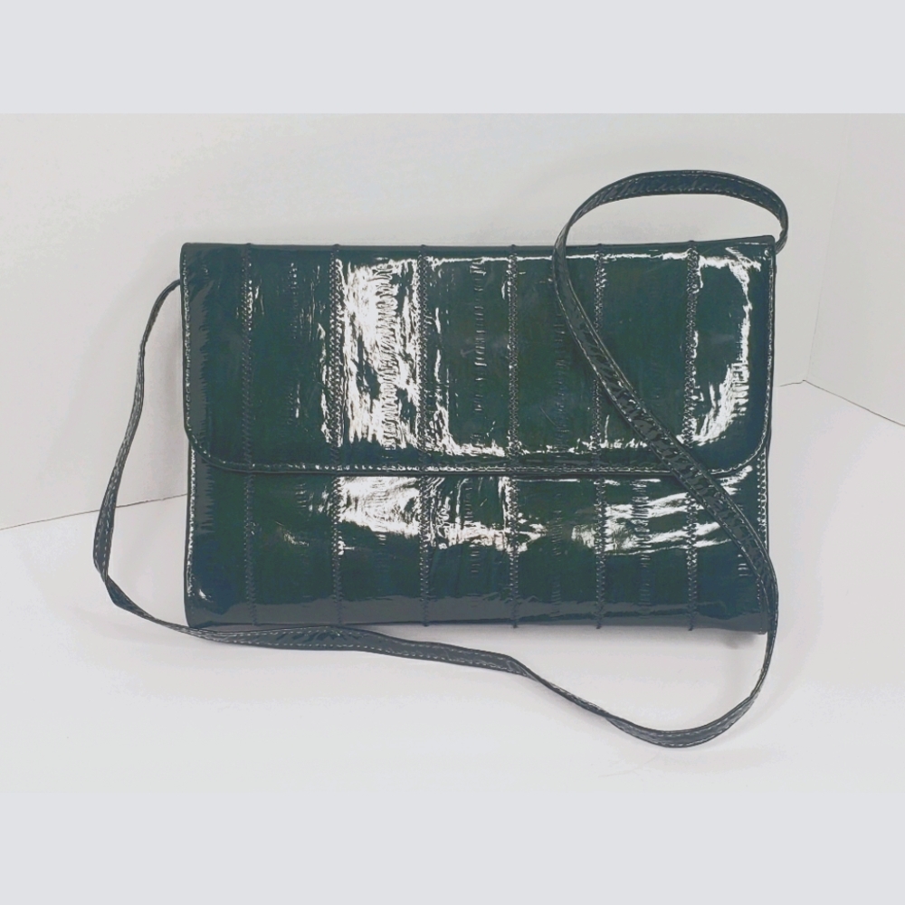 Vintage - Green Vegan Eel Skin Clutch